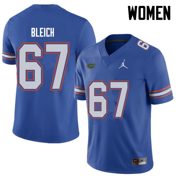 Women's NCAA Florida Gators Christopher Bleich #67 Stitched Authentic Jordan Brand Royal College Football Jersey RYF2465LJ